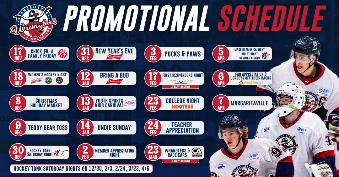 Wranglers Announce 2023-24 Promotional Schedule